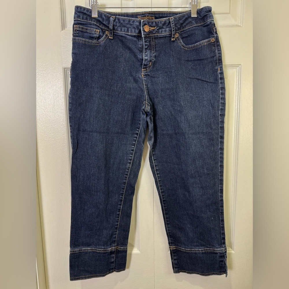 Simply Vera Vera Wang Straight Leg Capri Jeans Dark Wash Size 10